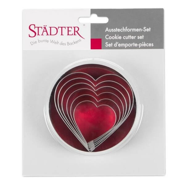 Städter Ausstechform Herzen 4,5–9 Cm Set, 6-teilig 2 Städter Ausstechform Herzen 4,5–9 Cm Set, 6-teilig – Bild 2