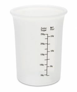 Städter Backhelfer Messbecher Ø 8 Cm / H 11 Cm Transparent Silikon 250 Ml