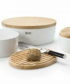Continenta Brottopf Oval Aus Keramik Mit Holzdeckel 30 X 23 X 13,5 Cm -KitchenAid Shop 3932 3930 3931 l 1