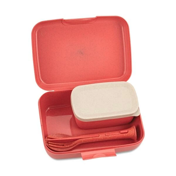 Koziol Lunch Box Candy Ready Mit Besteck-Set In Coral 2 Koziol Lunch Box Candy Ready Mit Besteck-Set In Coral – Bild 2