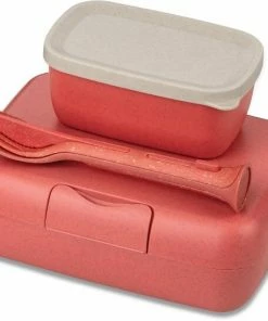 Koziol Lunch Box Candy Ready Mit Besteck-Set In Coral