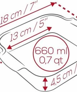 Appolia Auflaufform Quadratisch In Schiefergrau 18 Cm / 0,66 Liter -KitchenAid Shop APPOLIA DIMENSIONS Carre 18 3