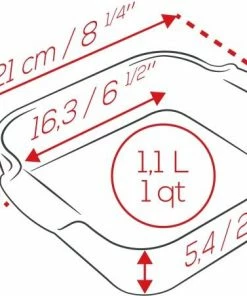 Appolia Auflaufform Quadratisch In Schiefergrau 36 Cm / 5,4 Liter -KitchenAid Shop APPOLIA DIMENSIONS Carre 21 3 3