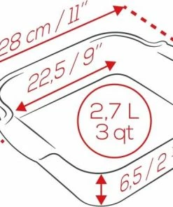 Appolia Auflaufform Quadratisch In Schiefergrau 18 Cm / 0,66 Liter -KitchenAid Shop APPOLIA DIMENSIONS Carre 28 3