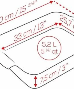 Appolia Auflaufform Rechteckig In Aubergine 25 Cm / 1,4 Liter -KitchenAid Shop APPOLIA DIMENSIONS Rectangle 40 3