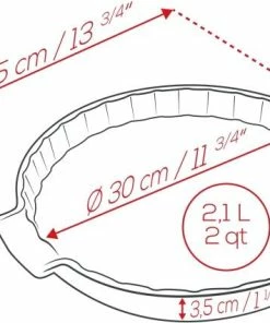 Appolia Tarteform 30 Cm In Rot -KitchenAid Shop APPOLIA DIMENSIONS Tarte 30 2