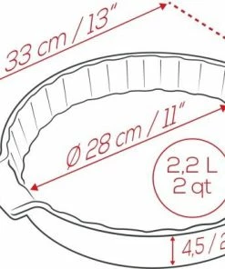 Appolia Quicheform 28 Cm In Ecru -KitchenAid Shop APPOLIA DIMENSIONS Tourtiere 28 3