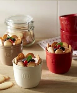 Emile Henry Töpfchen Nr. 8 In Ton, 2er Set -KitchenAid Shop EH 1008 Amb Ramekin Fruits H 3