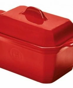 Emile Henry Foie Gras Terrine Mit Presse In Granatapfel 1,2 Liter / 20 X 15 Cm