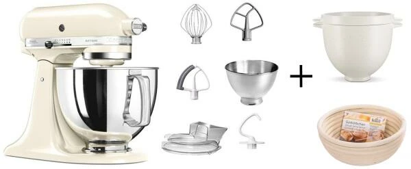 KitchenAid Küchenmaschine ARTISAN 175PS Creme Brotback-Set 1 KitchenAid Küchenmaschine ARTISAN 175PS Creme Brotback-Set