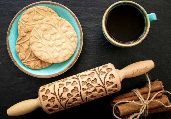 Folkroll Teigrolle Stechpalme Groß, 43 Cm 3 Folkroll Teigrolle Stechpalme Groß, 43 Cm – Bild 3